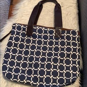 Ame & Lulu blue canvas laptop bag